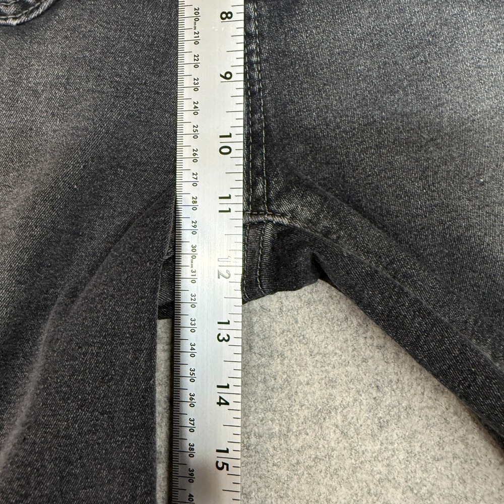 Jeans Wide Leg Denim Pants XL Black Faded Wash High Rise Patch Pockets 2096 - Picture 5 of 10